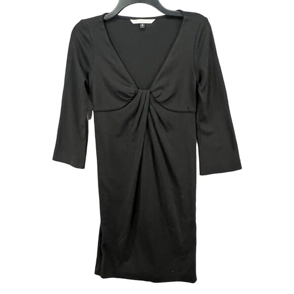 Diane Von Furstenberg Dress Size 4 Black Wool Knit Elena Shift Timeless Elegance - Picture 1 of 14